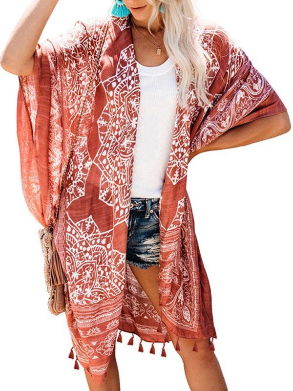 Women's Sexy Boho Print Vacation Beach Cover Up - 808Lush