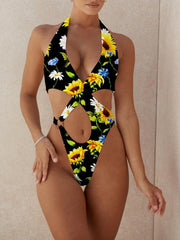 Women's Sexy Crossover Hollow One-Piece Swimsuit - 808Lush