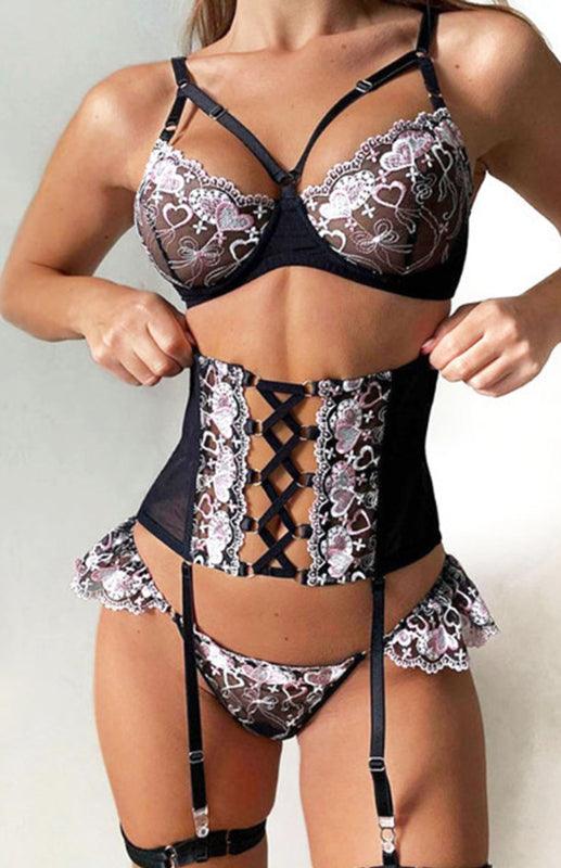 Women's Sexy Embroidered Lingerie Set - 808Lush