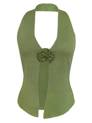 Women's Sexy Wool Halter Neck Rabbit Fleece Vest - 808Lush