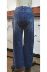 Women's Skinny Straight Tube Washed Mid-Waist Jeans - 808Lush