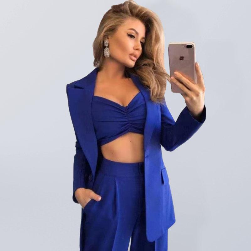 Women's Solid Color Elegant Three-piece Suit - 808Lush