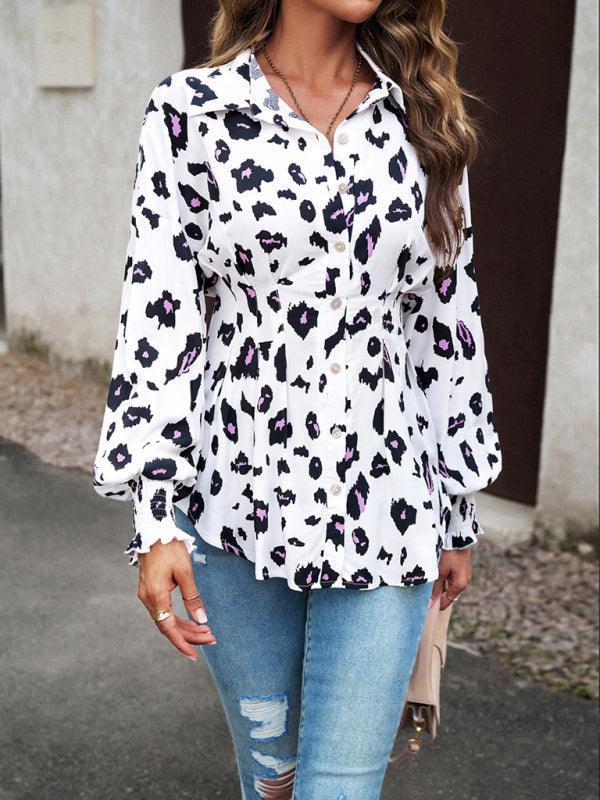 Women's Temperament Commuter Printed Long Sleeve Shirt - 808Lush