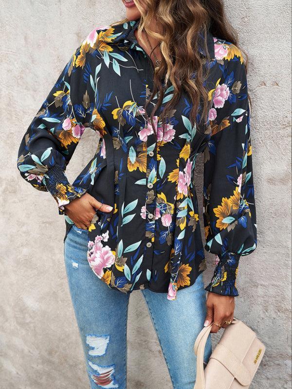 Women's Temperament Commuter Printed Long Sleeve Shirt - 808Lush