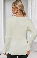 Women's V-Neck Pullover Cross Sweater - 808Lush