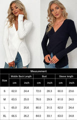 Women's V-Neck Pullover Cross Sweater - 808Lush