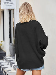 Women's V-neck loose pullover sweater - 808Lush