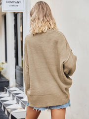 Women's V-neck loose pullover sweater - 808Lush