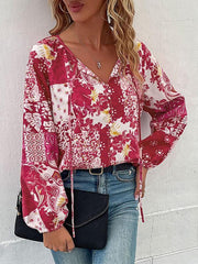 Women's Woven Paisley Balloon Sleeve Shirt - 808Lush