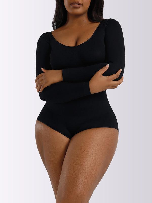 Women's belly lifting buttocks shaping long-sleeved bodysuit - 808Lush