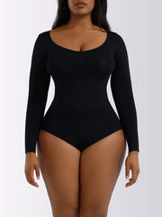 Women's belly lifting buttocks shaping long-sleeved bodysuit - 808Lush