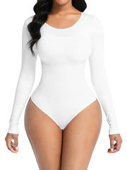 Women's belly lifting buttocks shaping long-sleeved bodysuit - 808Lush