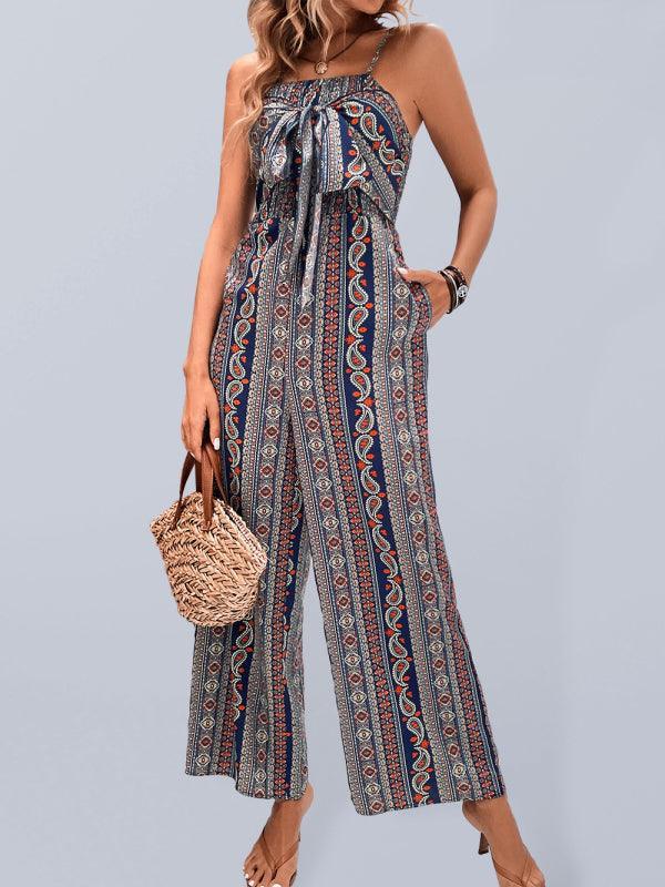 Women's bohemian ethnic print jumpsuit - 808Lush