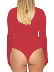 Women's casual bottoming tops long-sleeved tight-fitting bodysuit - 808Lush