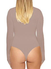 Women's casual bottoming tops long-sleeved tight-fitting bodysuit - 808Lush