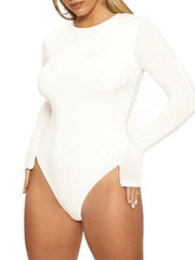 Women's casual bottoming tops long-sleeved tight-fitting bodysuit - 808Lush