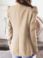 Women's casual commuting long-sleeved shoulder pad puff sleeve slim suit - 808Lush