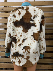 Women's casual furry clothes plush jacket women leopard print furry jacket - 808Lush