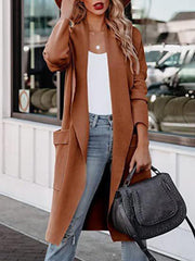 Women's casual long high-end women's woolen slim coat coat for women - 808Lush