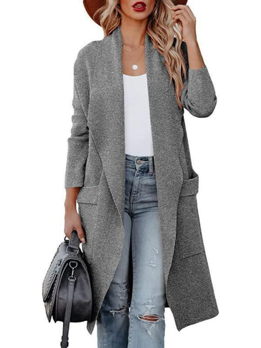 Women's casual long high-end women's woolen slim coat coat for women - 808Lush