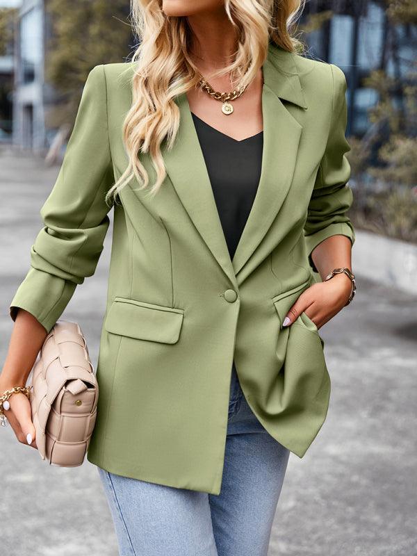 Women's casual long-sleeved plain blazer - 808Lush