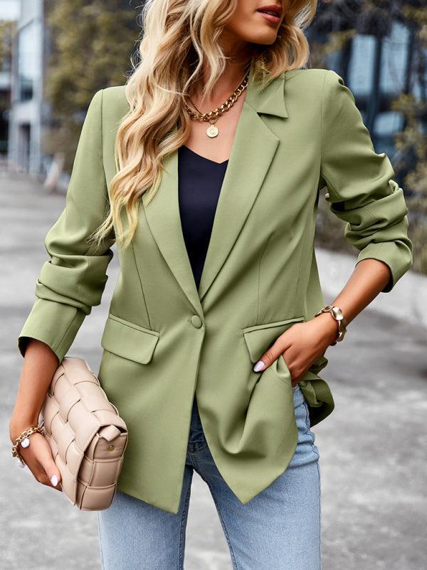 Women's casual long-sleeved plain blazer - 808Lush