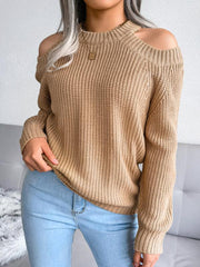 Women's casual off shoulder loose knit sweater - 808Lush