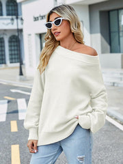 Women's casual one-shoulder loose casual sweater - 808Lush