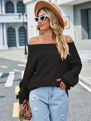 Women's casual one-shoulder loose casual sweater - 808Lush