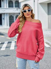 Women's casual one-shoulder loose casual sweater - 808Lush