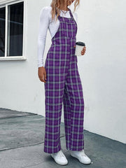 Women's casual plaid overalls jumpsuit - 808Lush