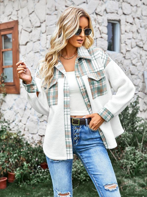 Women's casual temperament Plaid coat - 808Lush