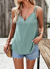 Women's casual zipper camisole top - 808Lush