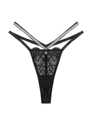 Women's double thin strap low waist hollow seamless sexy panties - 808Lush