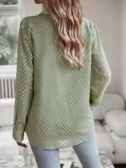 Women's elegant commuter jacquard long-sleeved blouse - 808Lush