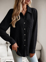 Women's elegant commuter jacquard long-sleeved blouse - 808Lush