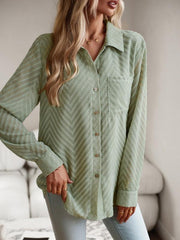 Women's elegant commuter jacquard long-sleeved blouse - 808Lush