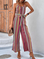 Women's elegant holiday bohemian suspender jumpsuit - 808Lush