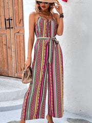 Women's elegant holiday bohemian suspender jumpsuit - 808Lush