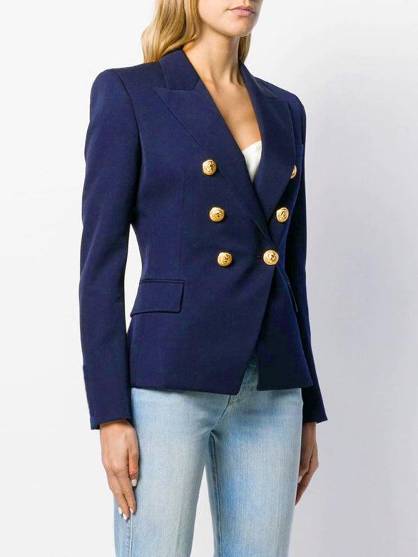 Women's fashion short double-breasted blazer - 808Lush