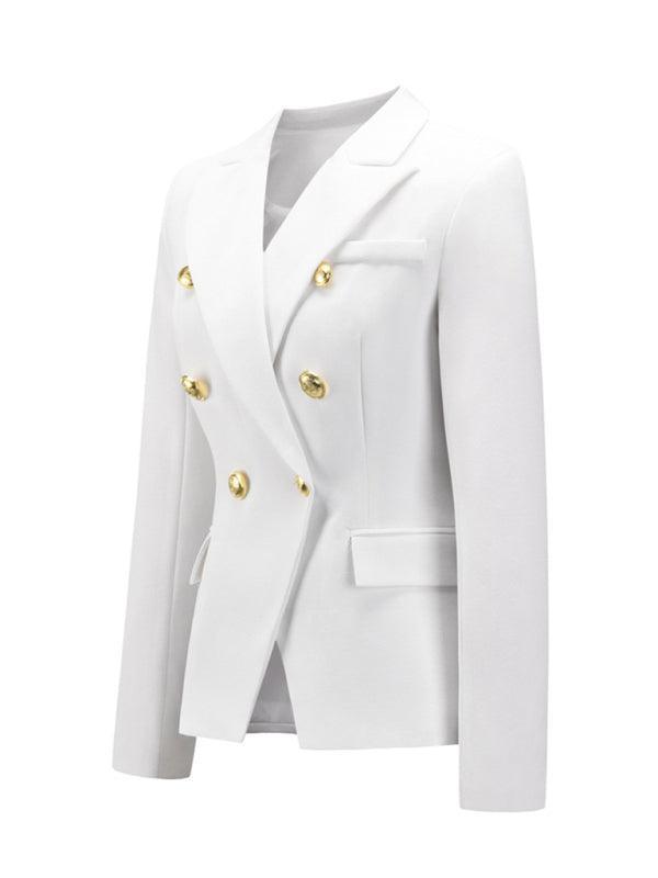 Women's fashion short double-breasted blazer - 808Lush