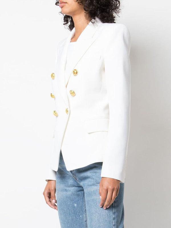 Women's fashion short double-breasted blazer - 808Lush