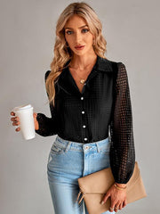 Women's fashion single-breasted breathable plaid shirt - 808Lush