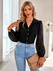 Women's fashion single-breasted breathable plaid shirt - 808Lush