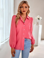 Women's fashion single-breasted breathable plaid shirt - 808Lush