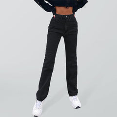 Women's high waist all-match denim straight-leg trousers - 808Lush