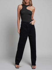 Women's knitted sexy ribbed tight sleeveless hollow all-match jumpsuit - 808Lush