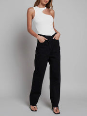 Women's knitted sexy ribbed tight sleeveless hollow all-match jumpsuit - 808Lush