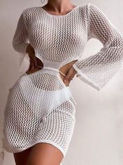 Women's knitted sexy see-through low-waist cover-up bikini - 808Lush