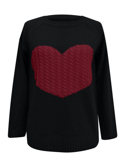 Women's knitted sweater plus size love knitted pullover sweater women - 808Lush